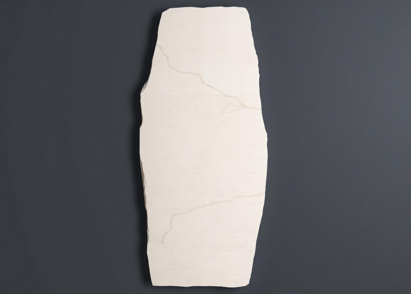 Pale off-white Shahabad Cream limestone slab with faint warm veining